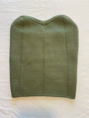 Aerie Olive Green Ribbed Knit Tube Top Neckline Strapless Bodice XS.